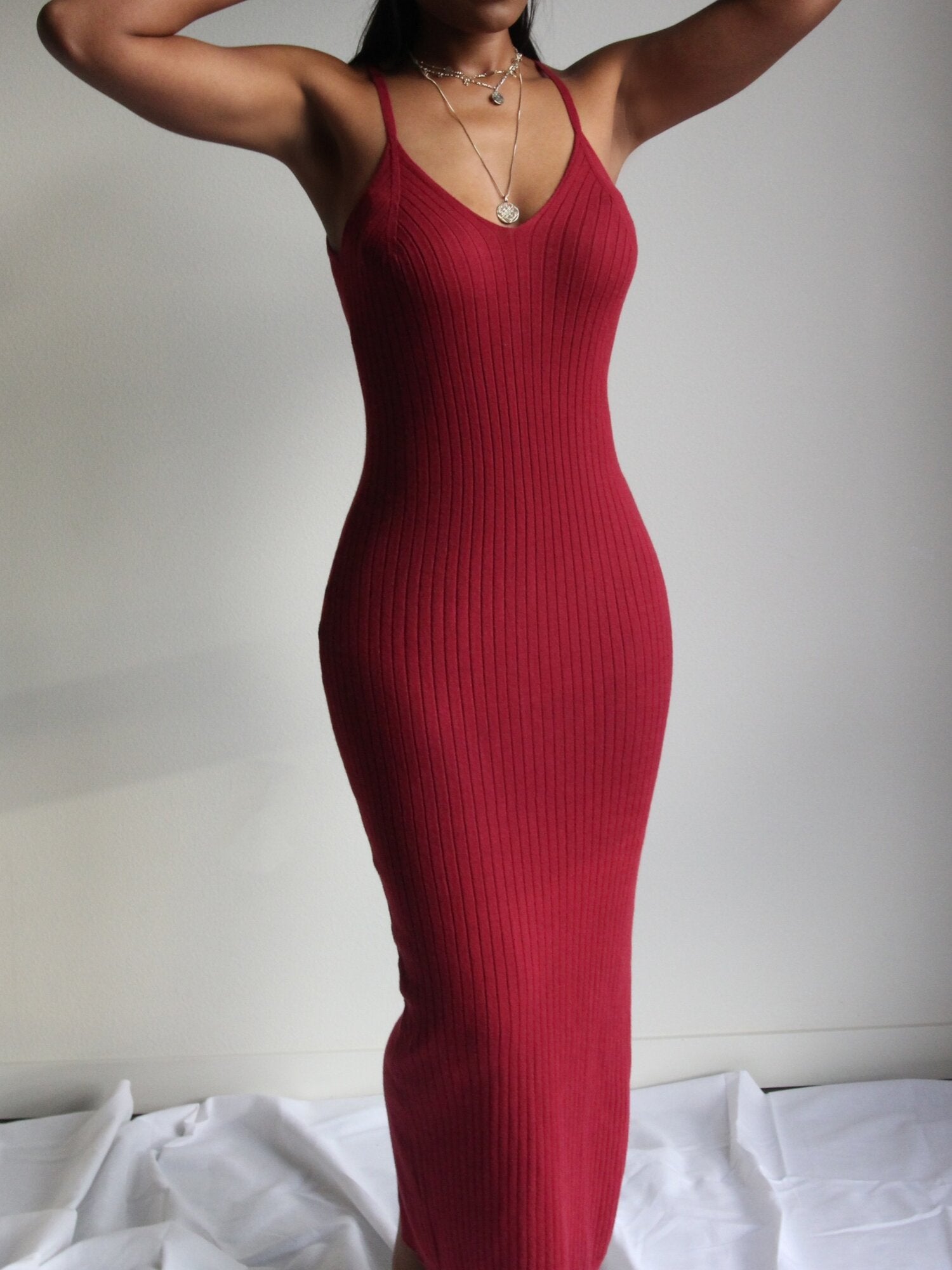Amy Spaghetti Strap Bodycon Ankle-Length Dress